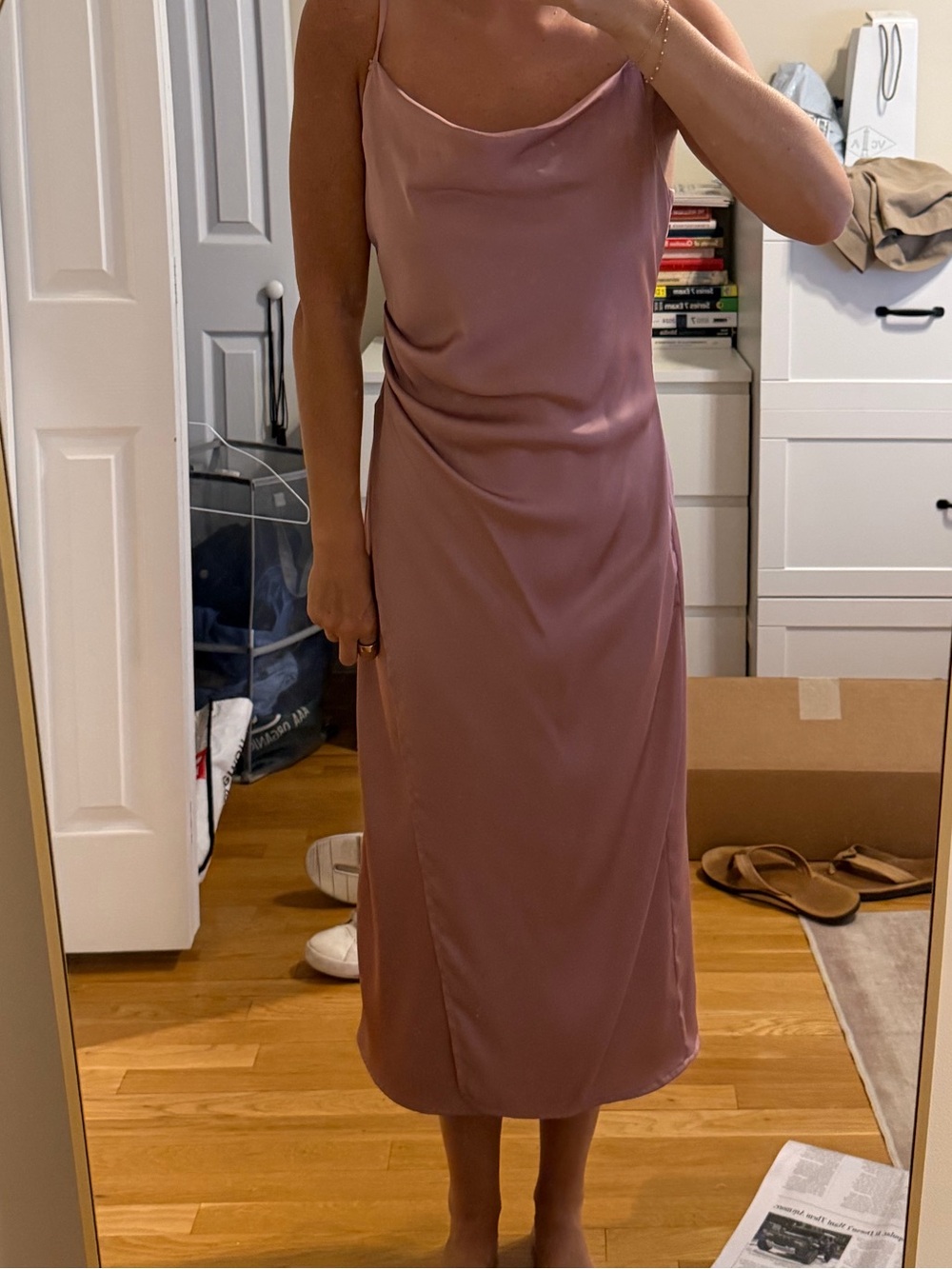 re:named Mauve Slip Midi Dress